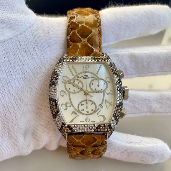 Van Der Bauwede Snake Magnum With Diamonds & Mother of Pearl Dial Unisex Watch - Picture 1 of 15